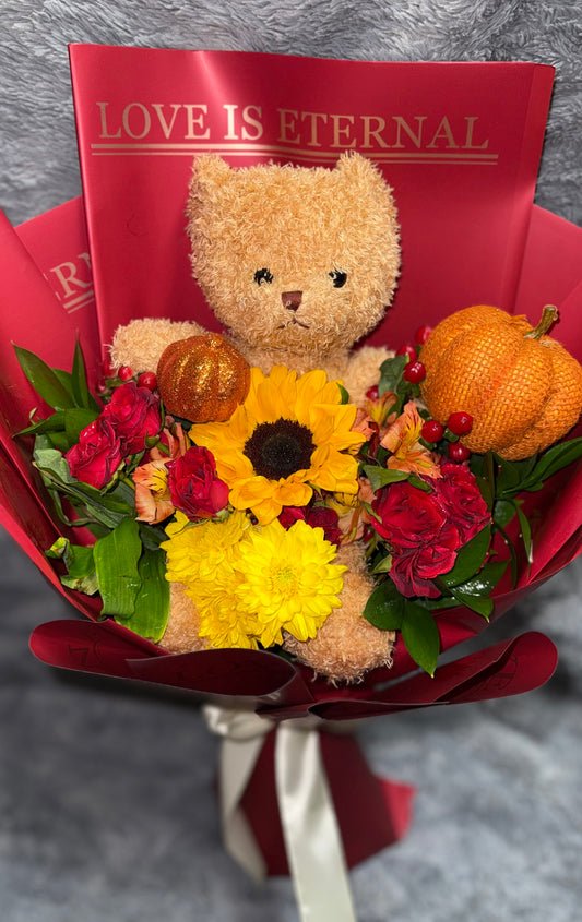 Autumn Teddy bouquet