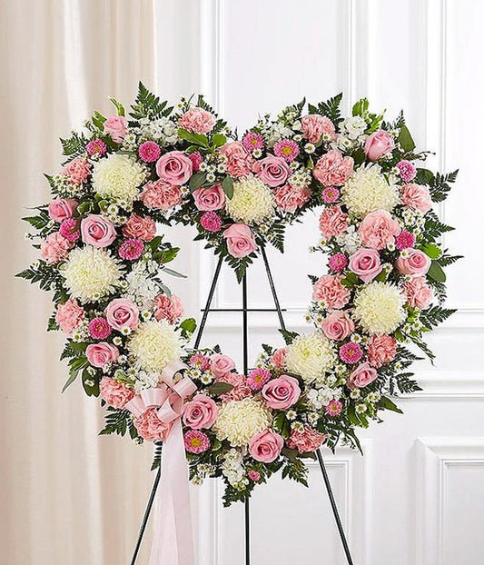 White and Pink Standing Heart