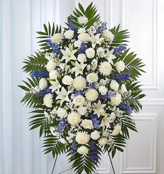Blue and White Sympathy Standing
